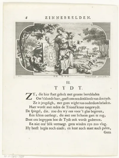 Embleem met allegorie op tijd