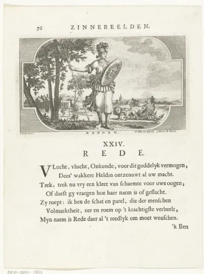 Embleem met allegorie op verstand (rede)