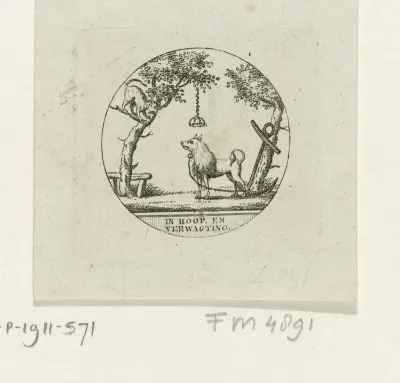 Embleem met Keeshond, ca. 1787-1795