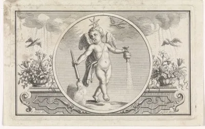 Embleem met putto met ster
