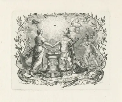 Embleem met Vrijheid en Mars