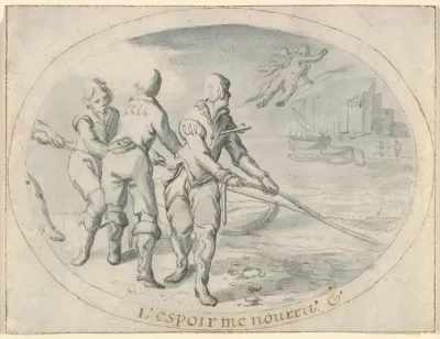 Emblem Drawing ("Hope sustains me")