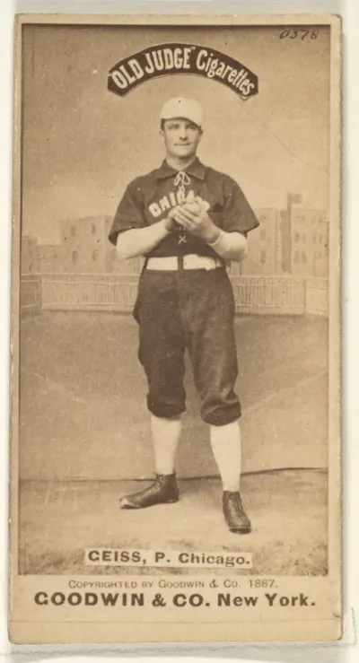Emil Geiss, Pitcher, Chicago, from the Old Judge series (N172) for Old Judge Cigarettes