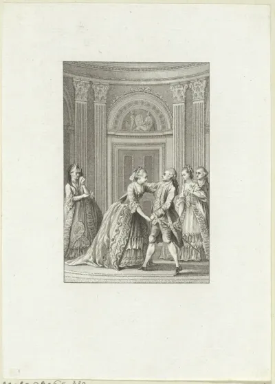 Emilia en de graaf van Olsbach omhelzen elkaar