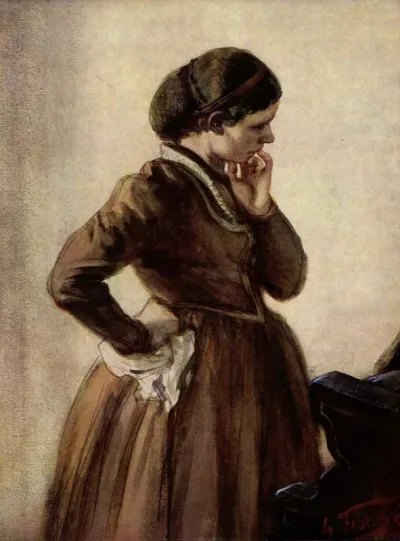 Emilie Menzel am Klavier stehend