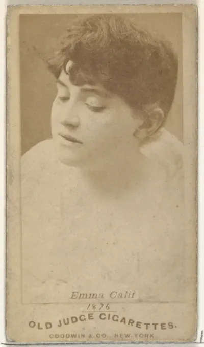 Emma Calif, from the Actors and Actresses series (N171) for Old Judge Cigarettes