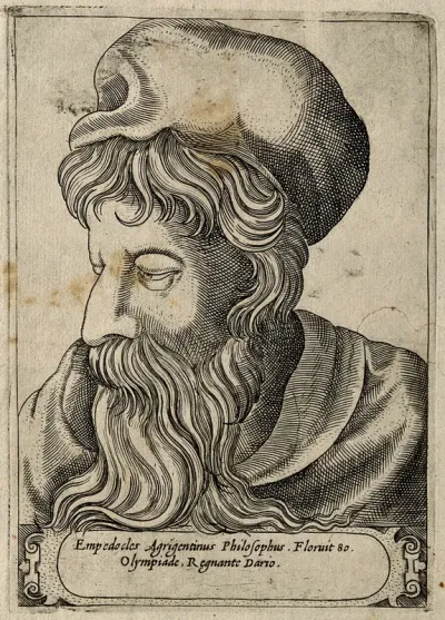Empedocles. Line engraving, 1580