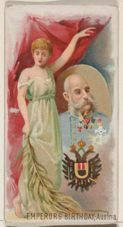 Emperor's Birthday, Austria, from the Holidays series (N80) for Duke brand cigarettes