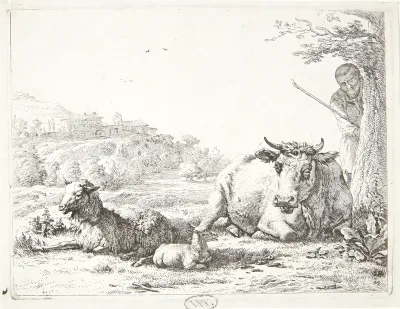 En hyrde bag et træ