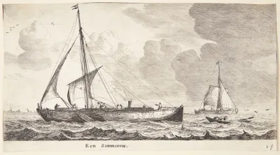 En lastbåd på havet, en såkaldt samoureus