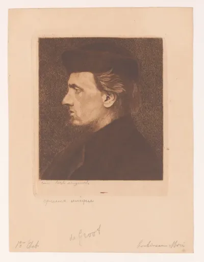En profil portret van Hugo de Groot