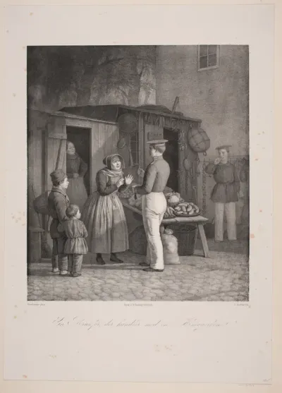 En russer, der handler med en amagerkone
