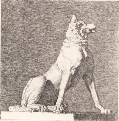 En siddende hund efter en antik på Charlottenborg