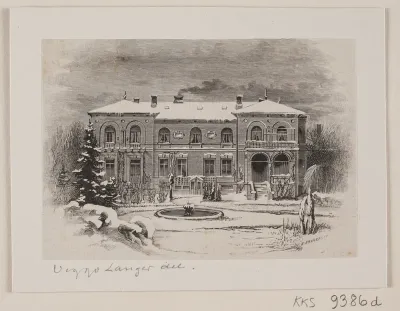 En større villa ved vintertid