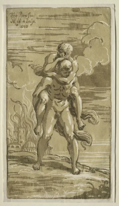 Eneas Carrying Anchises, his Father, from the Burning of Troy