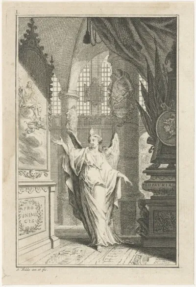 Engel in een kerkinterieur