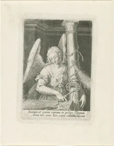 Engel met de zuil, roede en zweep