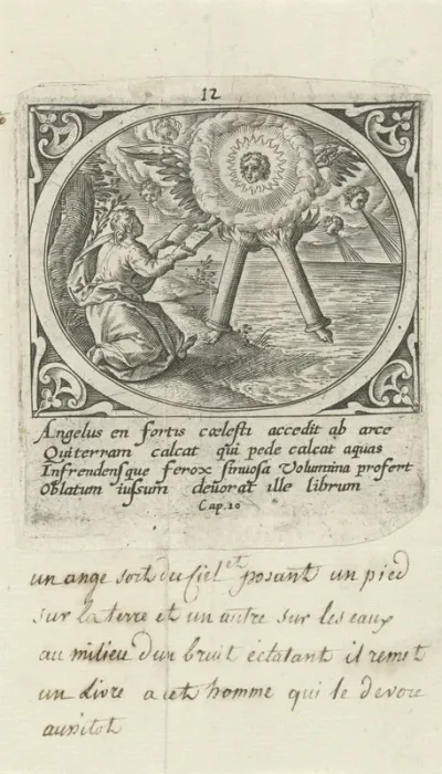 Engel met gezicht als de zon en benen als zuilen van vuur