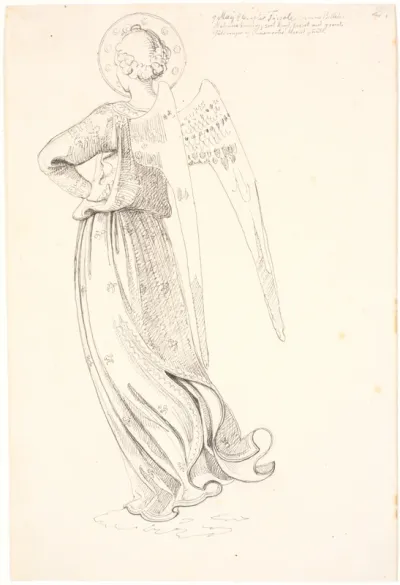 Engel set fra ryggen - efter Fra Angelico