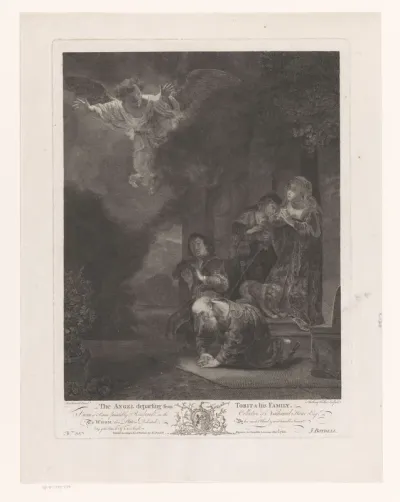 Engel verlaat het gezin van Tobit