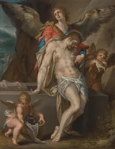 Engelen dragen het lichaam van Christus (Engelenpietà)