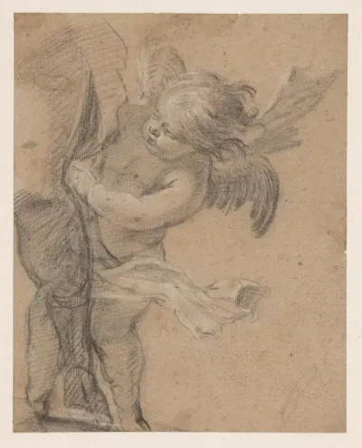 Engeltje bij het been van de H. Rochus