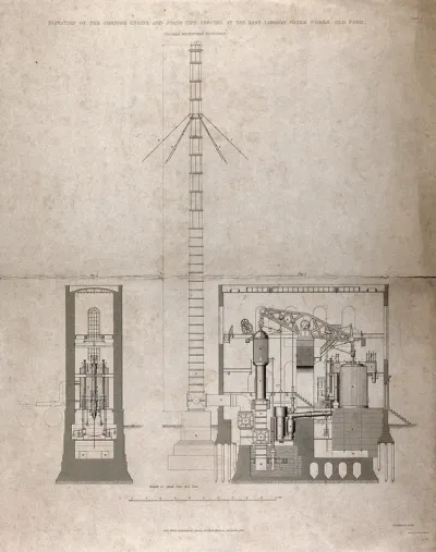 Engineering: a Cornish steam engine used for pumping water in London