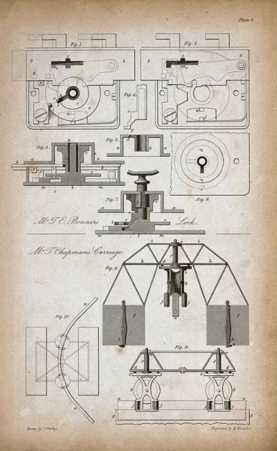 Engineering: a lock, and a carriage