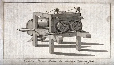 Engineering: a portable windlass used in moving goods