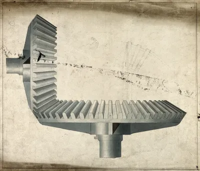 Engineering: two intermeshed crown gears