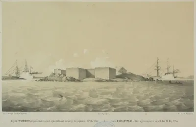 Englantilaiset sotalaivat pommittavat Kustaanmiekkaa 10.5.1854