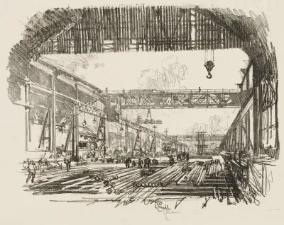 English War Work:  Steel Bars for Shells