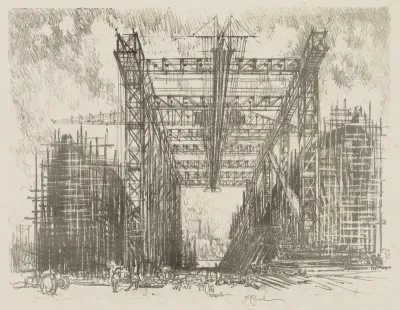 English War Work:  The Gantry (A Merchant Shipyard)