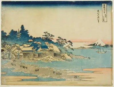 Enoshima in Sagami Province (Soshu Enoshima), from the series "Thirty-six Views of Mount Fuji (Fugaku sanjurokkei)"