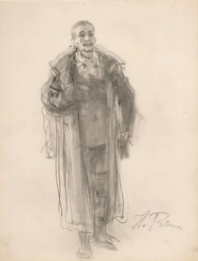 Entering Man, sketch for the painting Unexpected Return (They Did Not Expect Him)