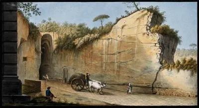 Entrance of the grotto at Posillipo, called Piedigrotta, reputed to be Virgil's tomb