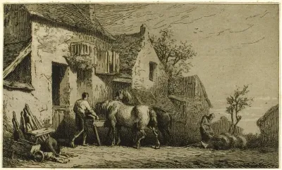 Entrance to an Inn, with Stable Boy
