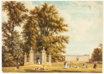 Entrance to the Avenue from Clare Hall Piece, Cambridge