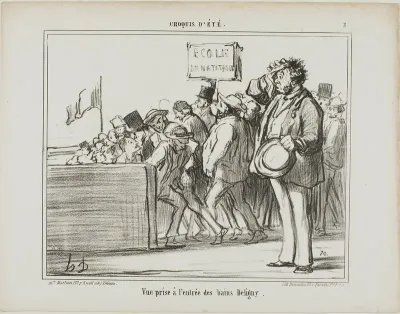 Entrance to the public baths at Deligny, plate 3 from Croquis D'été