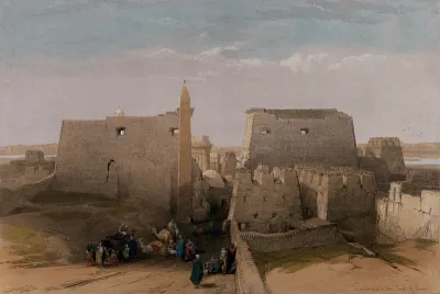 Entrance to the temple at Luxor, Egypt