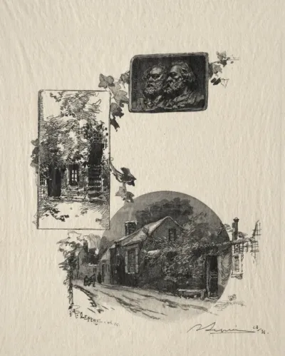 Entree de l'atelier Rousseau et la Maison de Millet