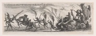 Entrée de MM. de Couvonge et de Chalabre (Entrance of Monsieur de Couvonge and of Monsieur de Chalabre), from "Le Combat a la Barrière"