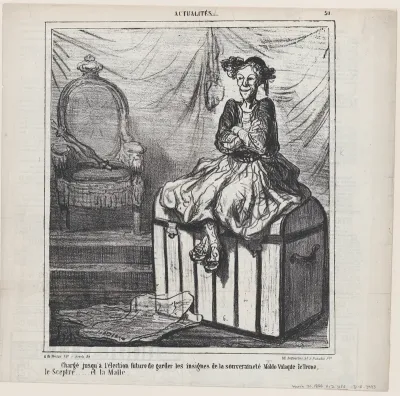Entrusted with guarding the Insignia of Wallachian sovereignty until the forthcoming election: the throne, the sceptre... and the trunk., from "News of the day"
