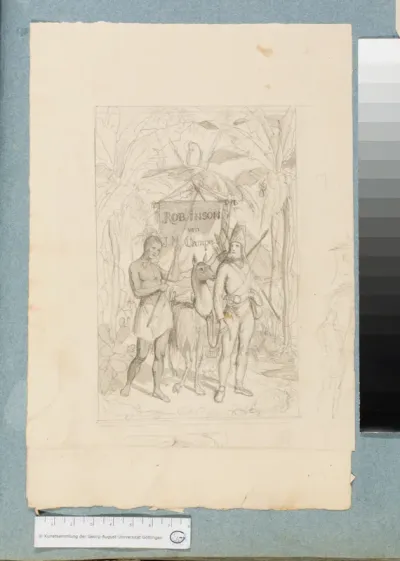 Entwurf für das Titelblatt zu "Robinson der Jüngere" von  Joachin Heinrich Campe