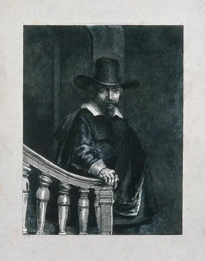 Ephraim Bonus. Etching by H. Linton, 1853, after Rembrandt