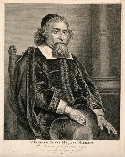 Ephraim Bonus. Etching by J. Lievens