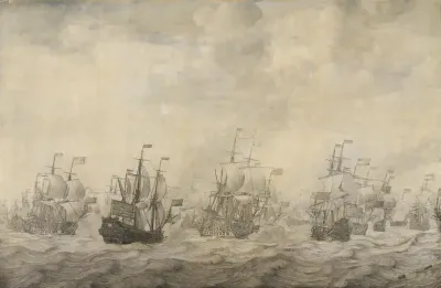 Episode uit de Vierdaagse Zeeslag, 11-14 juni 1666, in de Tweede Engelse Zeeoorlog (1665-67)