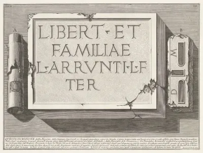 Epitaaf met inscriptie graftombe Arruntius familie
