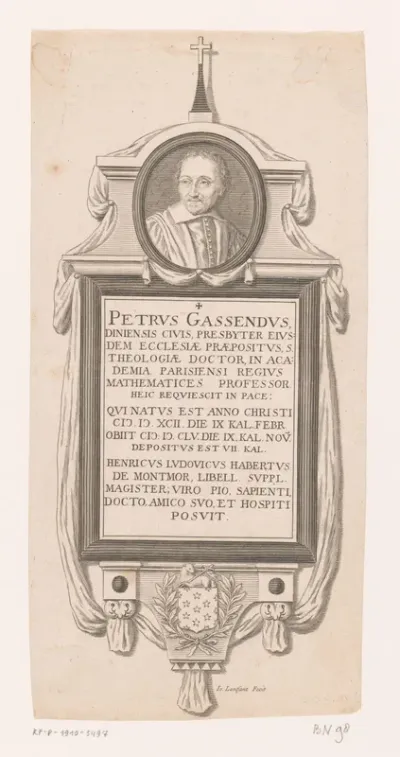 Epitaaf met portret van Pierre Gassendi