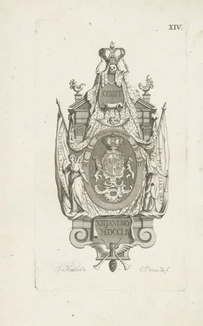 Epitaaf voor de overleden prinses Anna van Hannover, 1759